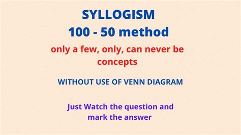 Syllogism Method All In Concept Part Youtube