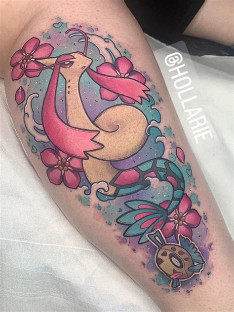 Milotic And Feebas Done By Holly At The Tattoo Lodge In Coventry Uk