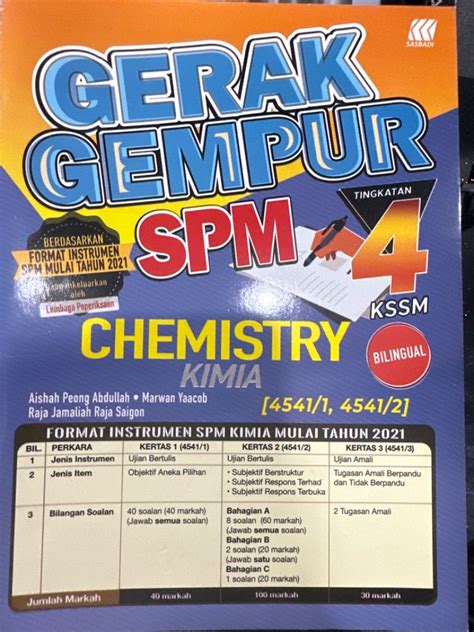 Gerak Gempur Spm Tingkatan Kssm Chemistry Dlp Hobbies Toys Books