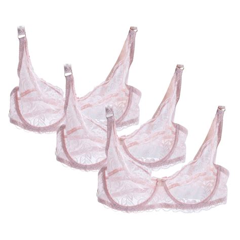 Amidoa Cut Out Bras For Older Women Cheeky Pink Lace Push Up Pcs Lingeries Women Lingerie S