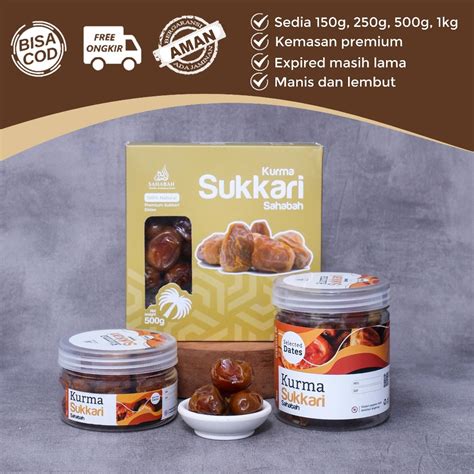 Jual Kurma Sukari Premium Sahabah Original Lembut Manis Sukkary Dates