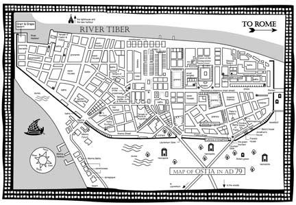 Ostia Antica Ruins Italy Map