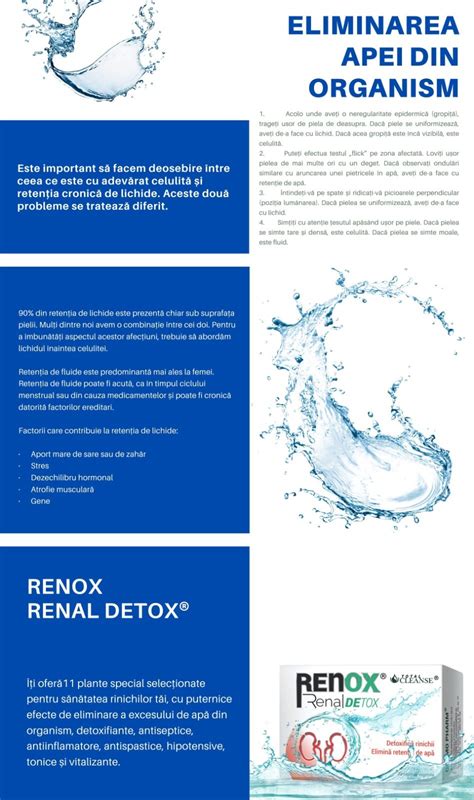 RENOX Detoxifiere Rinichi Diuretic Natural Eliminarea Apei Din