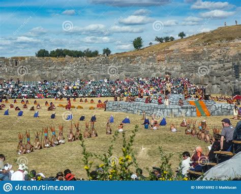 Festival Inca De Inti Raymi Celebrado No Site Sacsayhuaman Cusco Peru