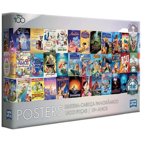 Quebra Cabeça Puzzle Posters Disney Panorâmico 1500 peças Lançamento