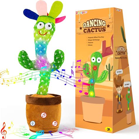 Qrooper Dancing Talking Cactus Toy Singing Repeating Cactus Funny