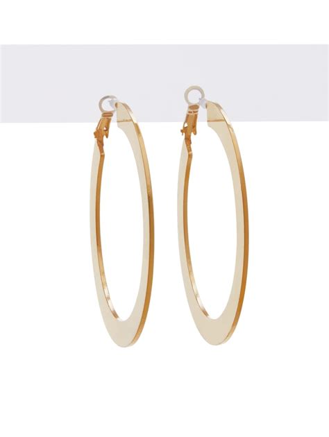 Gold Tone Flat Hoop Earrings New York And Company