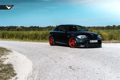 Custom Black Matte Bmw Series Grabs Attention With Red Custom Wheels