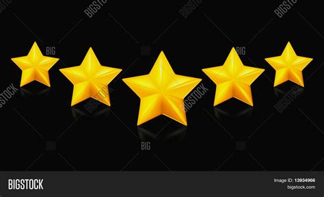 Five Stars On Black Vector And Photo Free Trial Bigstock