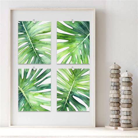 Pixonsign Pcs Adhesive Canvas Posters Tropical Jungle Island Palm