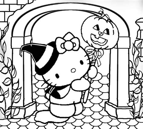 Hello Kitty Happy Halloween Coloring Pages