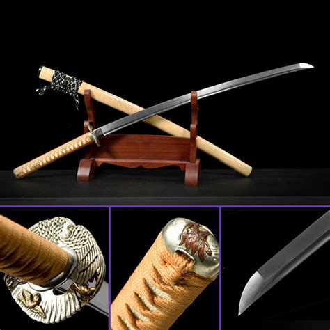 Katana Sword 1095 Folded Steel Blade Light Hualee Wood - Etsy