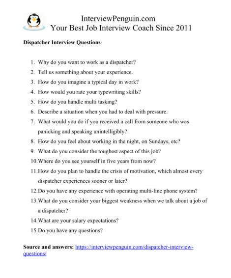 TOP 19 Interview Questions & Answers for Dispatchers [911, Logistics ...