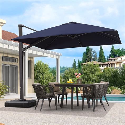 Garden 10 Ft Offset Cantilever Umbrellas For Patio Outdoor Shade Gray