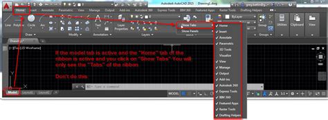 Autocad Model And Layout Tabs Missing