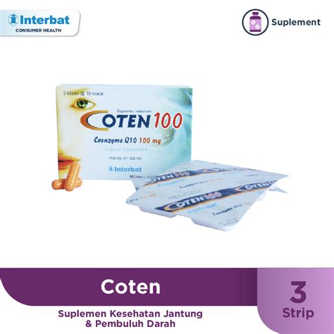 Coten 3 Strip 10 Kapsul Suplemen Kesehatan Jantung Pembuluh Darah