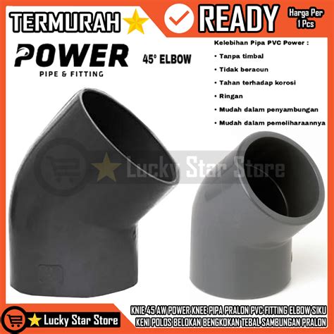 Jual Knie Aw Power Knee Pipa Pralon Pvc Fitting Elbow Aw Inch