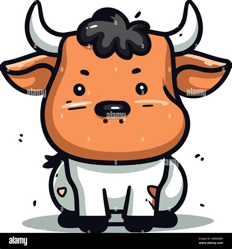 Cow Cartoon Vector Illustration Cute Cartoon Cow Character Cute Cow