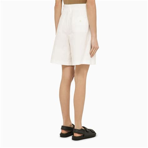 Weekend Max Mara White Cotton And Linen Bermuda Shorts TheDoubleF