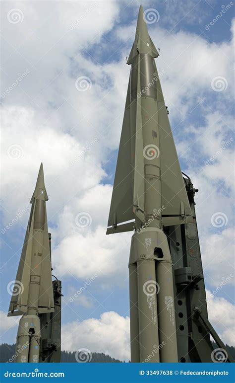 Two Missiles with a Nuclear Warhead Ready To Launch Stock Photo - Image ...