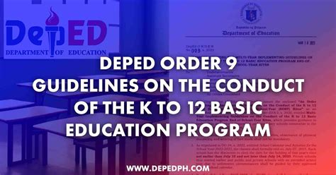 Deped Order An Order Updating The Multi Year Implementing Guidelines