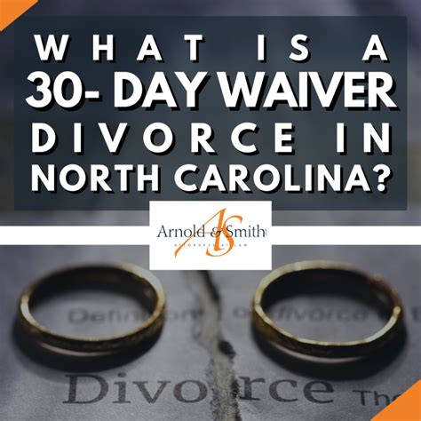 What Is A 30 Day Waiver Divorce In North Carolina — Charlotte Divorce