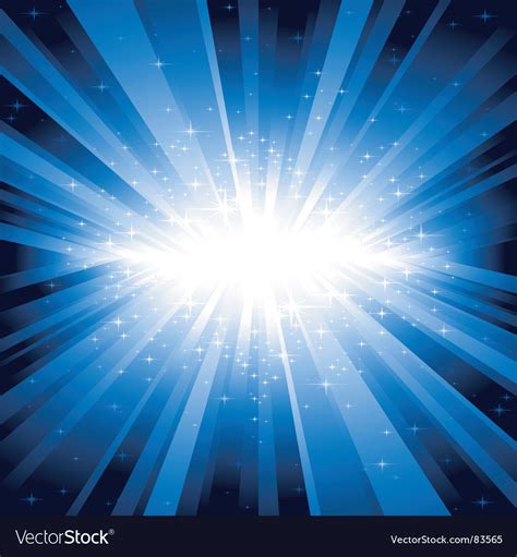 Blue light burst with stars Royalty Free Vector Image