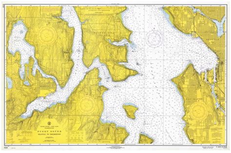 Seattle To Bremerton 1968 Old Map Nautical Chart Pc Harbors 6446