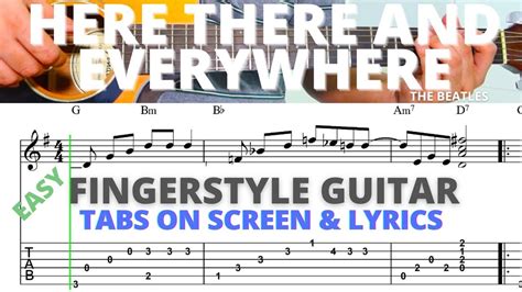 Here There And Everywhere Easy Fingerstyle Guitar Tutorial With Tabs