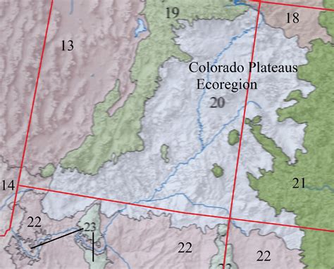 The location of the Colorado Plateaus Ecoregion (20) in the USA ...