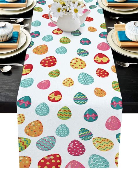 Prime Leader Easter Eggs Table Runner 13 X 90 Inch Colorful Easter Egg