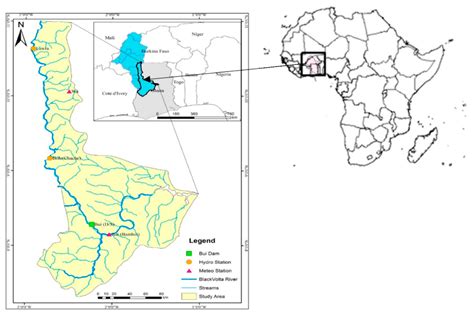 Black Volta River Map