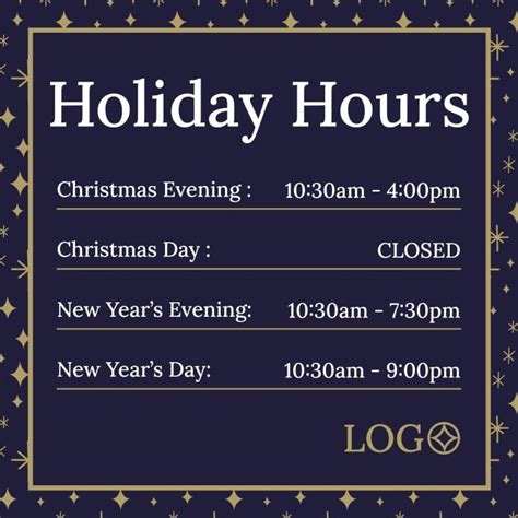 Free Simple Our Winter Hours Sign Template To Design