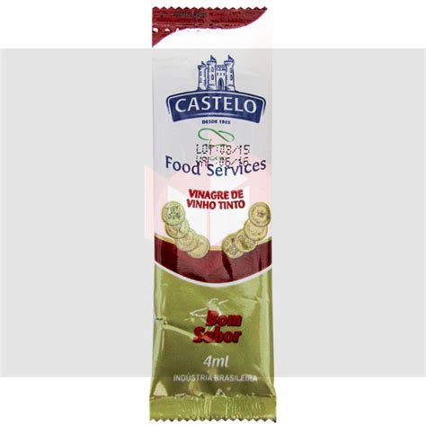 Vinagre de Vinho Tinto Sachê Castelo 200x4ml