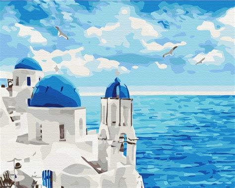 Nori In Santorini 40x50 Cm Sasiu Inclus I Picturi Pe Numere I Dego Ro