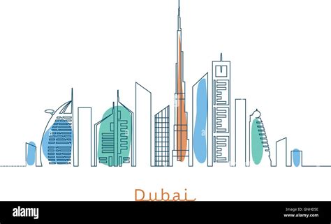 Dubai Skyline Vector Vectors Hi Res Stock Photography And Images Alamy