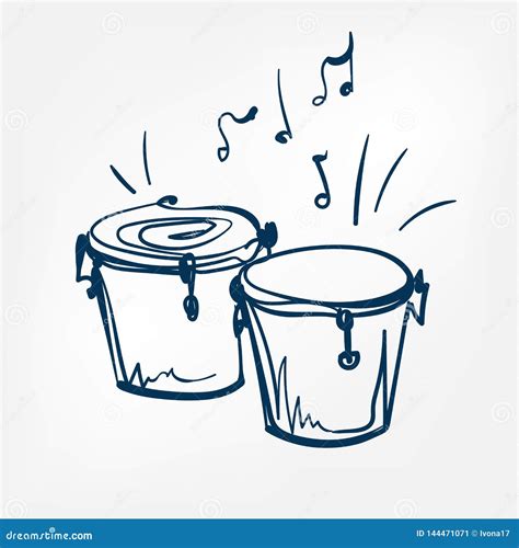 Bongo Sketch Vector Illustration Isolated Design Element Stock Vector ...