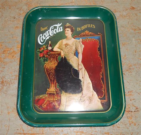 Vintage Tray Coca Cola Coke Tin Tray Green Lillian