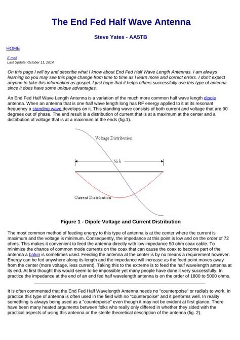 Pdf Aa5tb The End Fed Half Wave Antenna Nonstop  End Fed Half Wave Antenna Steve Yates