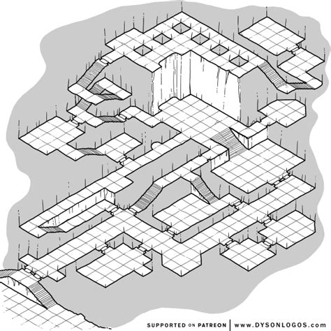 Maps Dyson S Dodecahedron Isometric Map Dungeon Maps Game Level