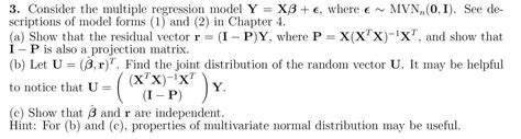 3 Consider The Multiple Regression Model Y XB Chegg