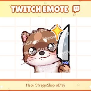 Twitch Emote Cute Otter Knife Knives Yandere Angry Evil Emotes