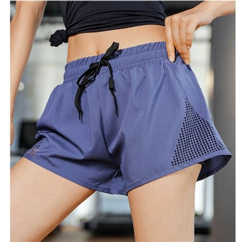 Women Sports Shorts Yoga Mesh Training Quick Drying Loose Fitness Anti