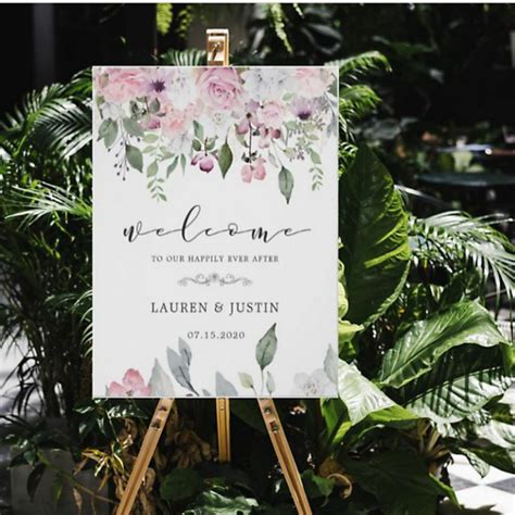 Rose Garden Floral Wedding Welcome Poster Zazzle