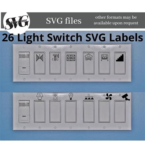 Svg 26 Light Switch Svg Labels Options Bundle Easy To Use Outlet