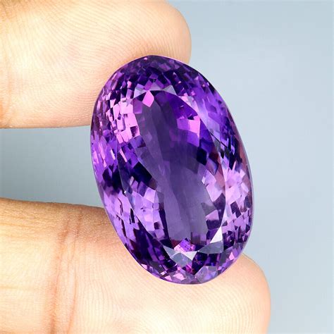 Oval Cut Natural Unheated Amethyst Uruguay Vvs Ct X Mm Jumbo