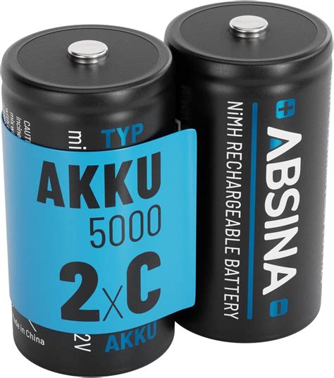 Absina X Batterien C Baby Lr Wiederaufladbar Mit Geringer