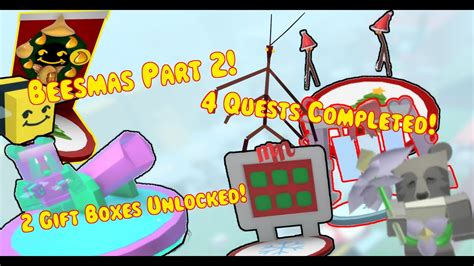 Beesmas Part 2 4 Quests Completed 2 Gift Boxes Roblox Bee Swarm