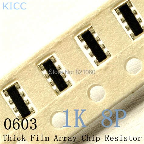 0603 Smd Thick Film Array Chip Resistor 1k Ohm 110w 1k 8p24p 5