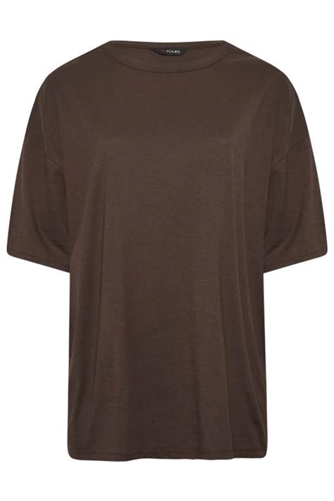 Plus Size Chocolate Brown Oversized Boxy T Shirt Yours Clothing